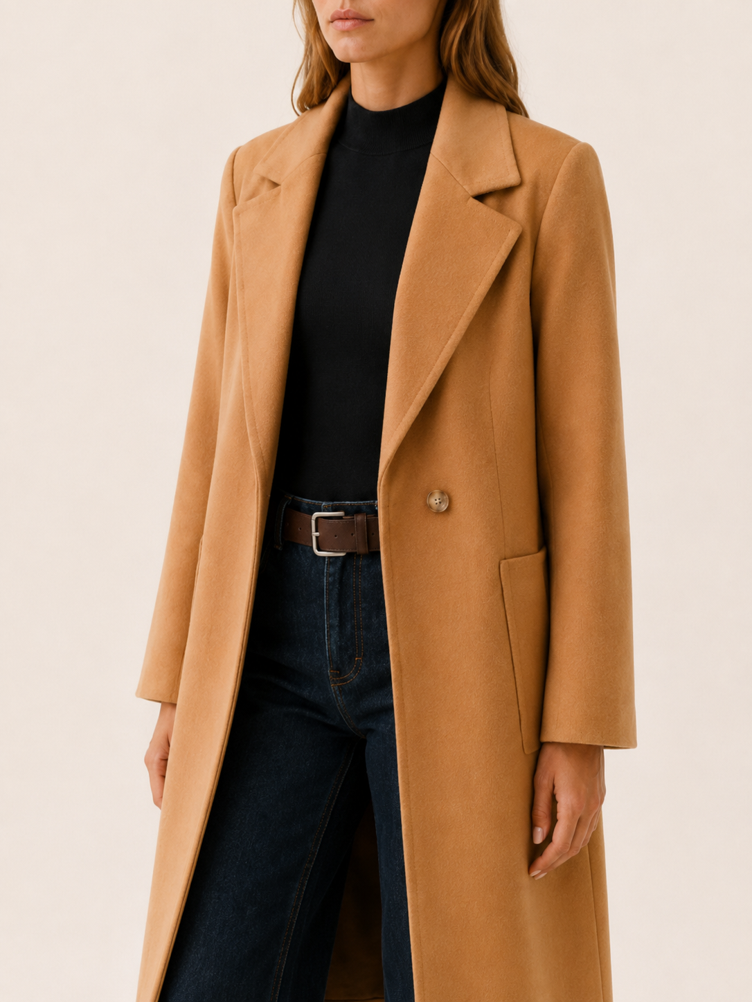 Greer | Women’s Long Trench Coat with Single-Button Front