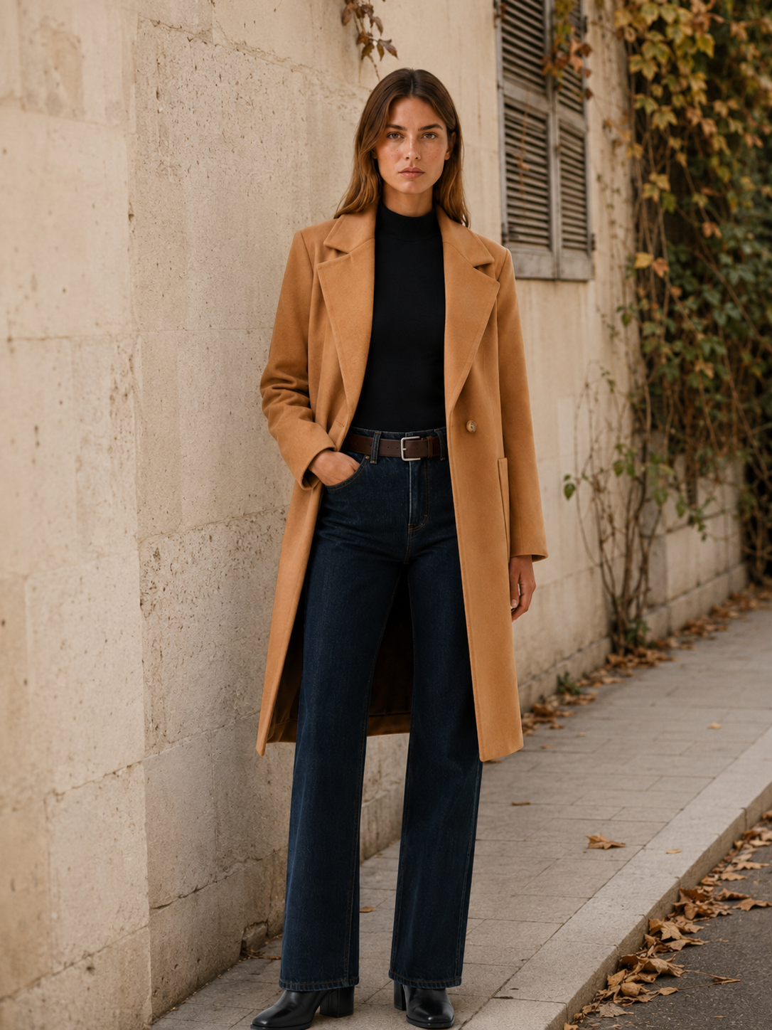 Greer | Women’s Long Trench Coat with Single-Button Front