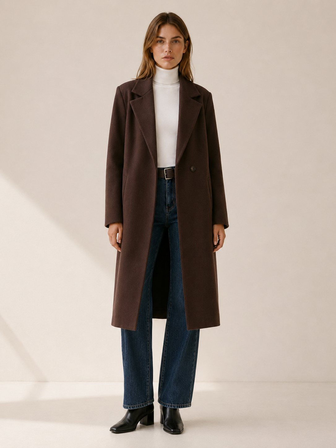 Greer | Women’s Long Trench Coat with Single-Button Front