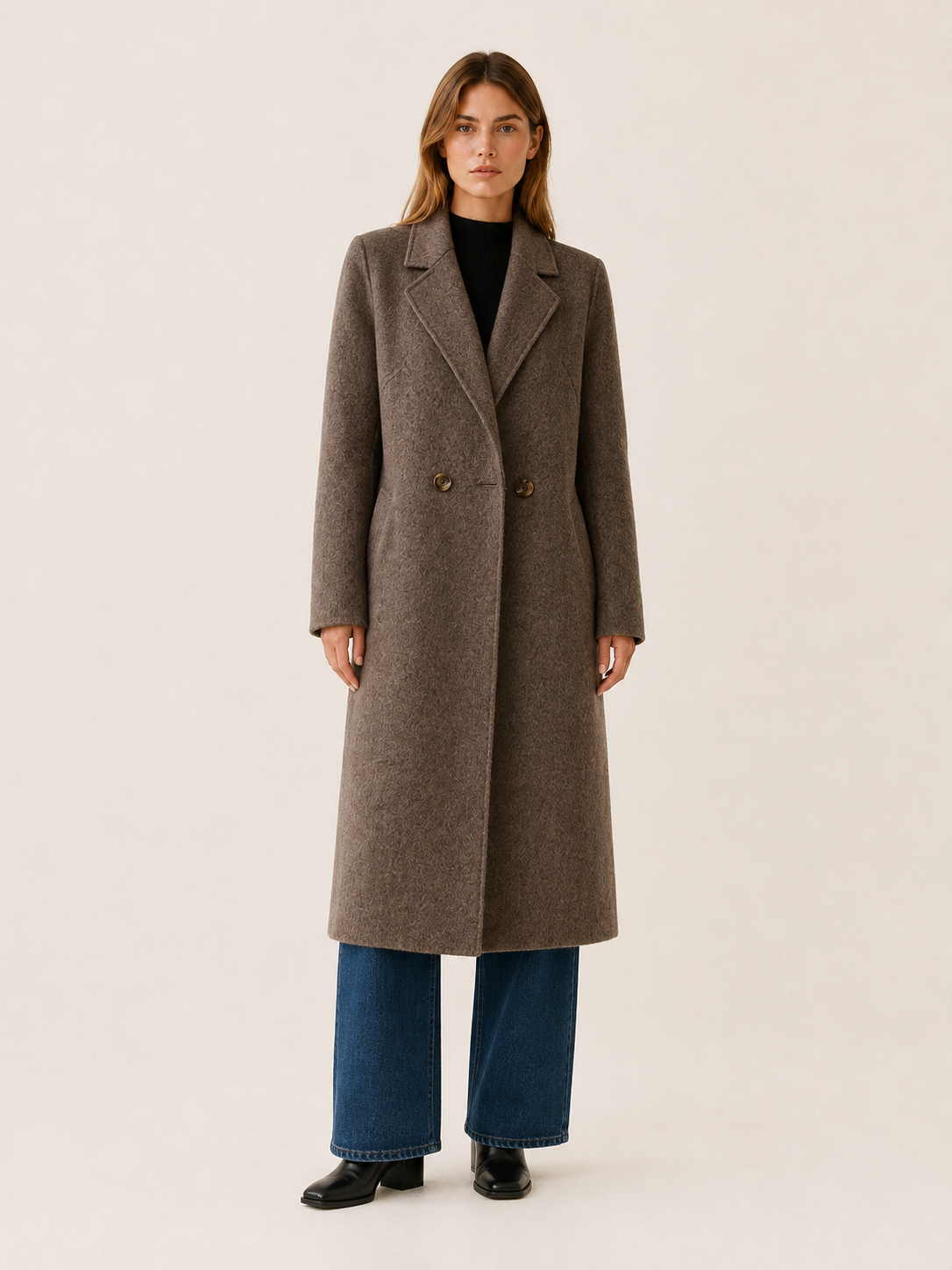 Greer | Long Trench Coat with Single-Button Front
