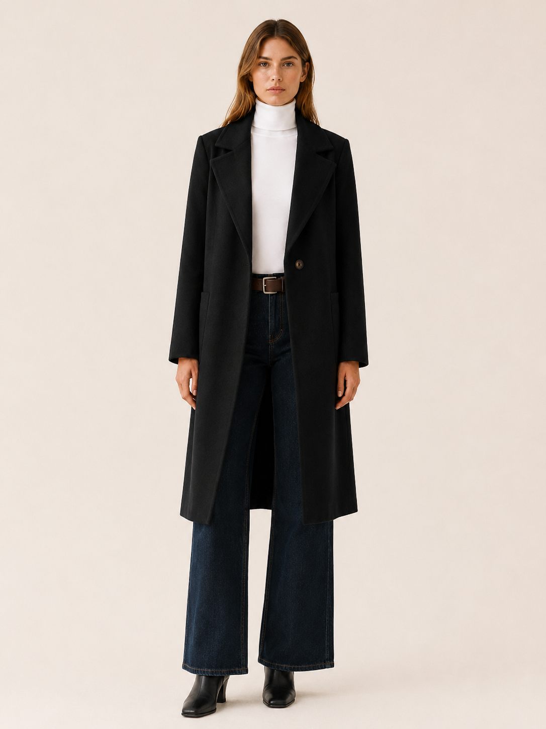 Greer | Women’s Long Trench Coat with Single-Button Front