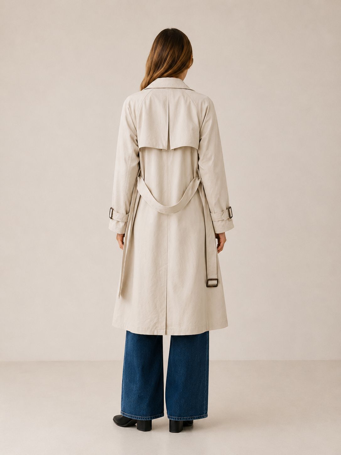 Hannah | Women’s Belted Trench Coat with Double-Breasted Front
