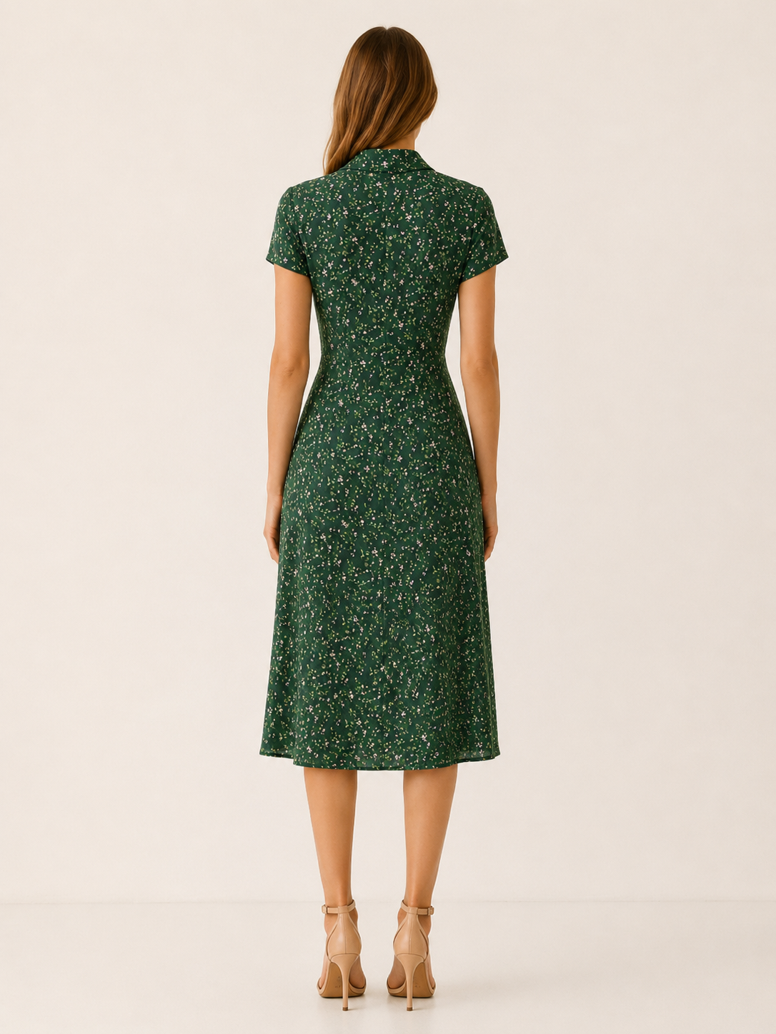 Hanne | Floral Midi Dress with Button Front