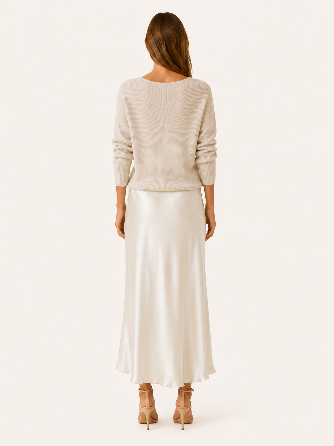 Harlow | Sweater Dress Set with V Neck Knit Layer Midi Dress