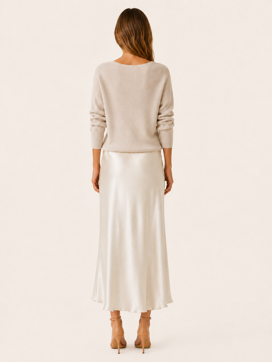 Harlow | Sweater Dress Set with V Neck Knit Layer Midi Dress