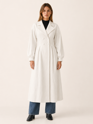 Harper | Women’s Midi Trench Coat with Double-Breasted Front