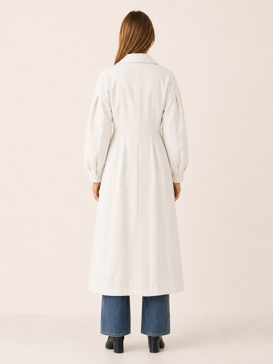 Harper | Women’s Midi Trench Coat with Double-Breasted Front