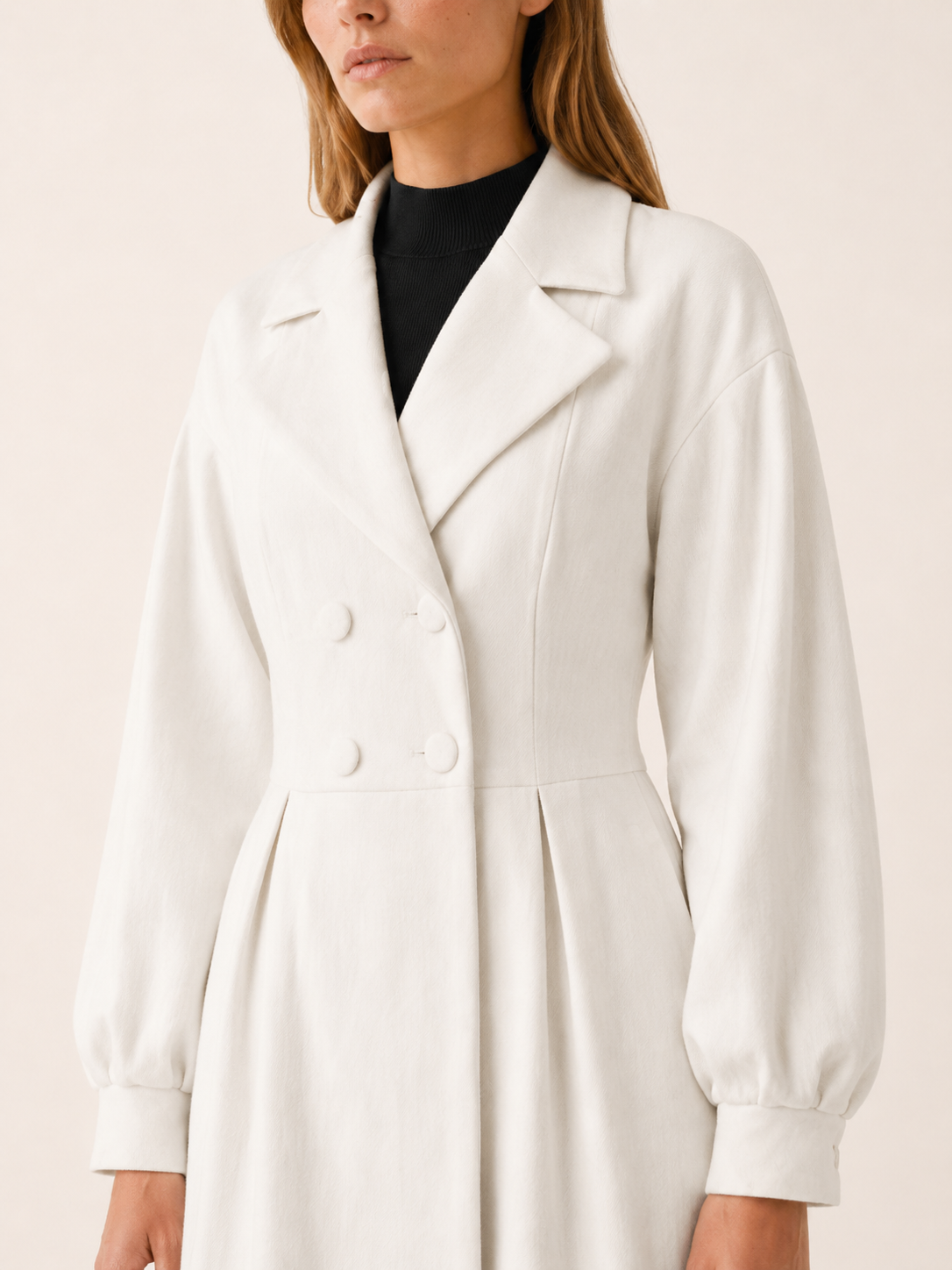 Harper | Women’s Midi Trench Coat with Double-Breasted Front
