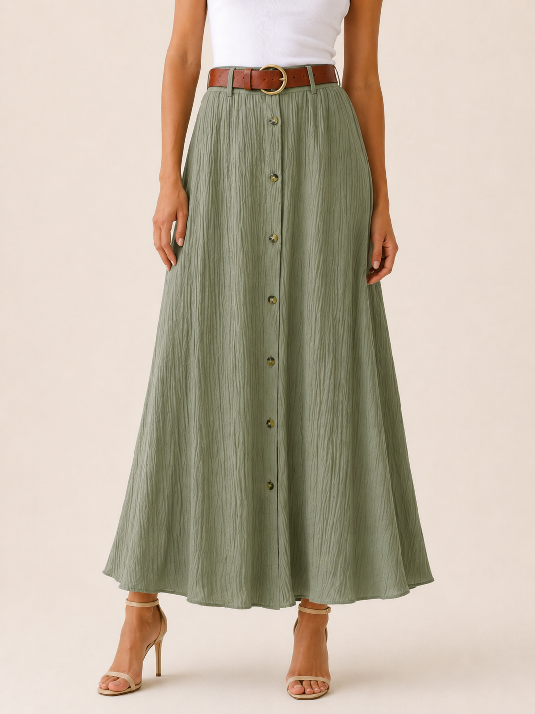 Hartley | Buttoned Maxi Skirt with A-Line Summer Fit