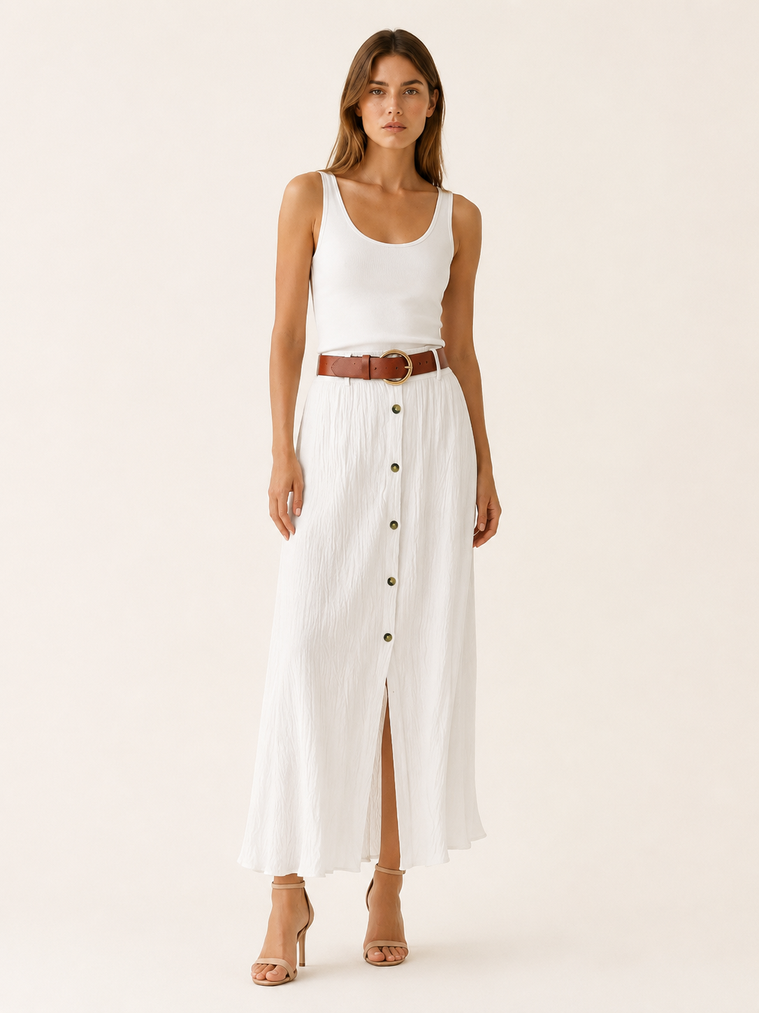 Hartley | Buttoned Maxi Skirt with A-Line Summer Fit