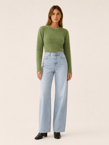 Helena | Cropped Jumper with Open Back and Round Neck