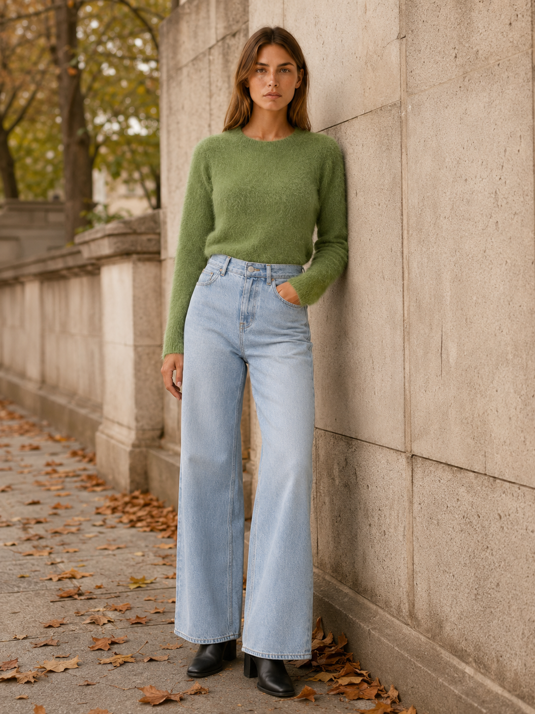 Helena | Cropped Jumper with Open Back and Round Neck