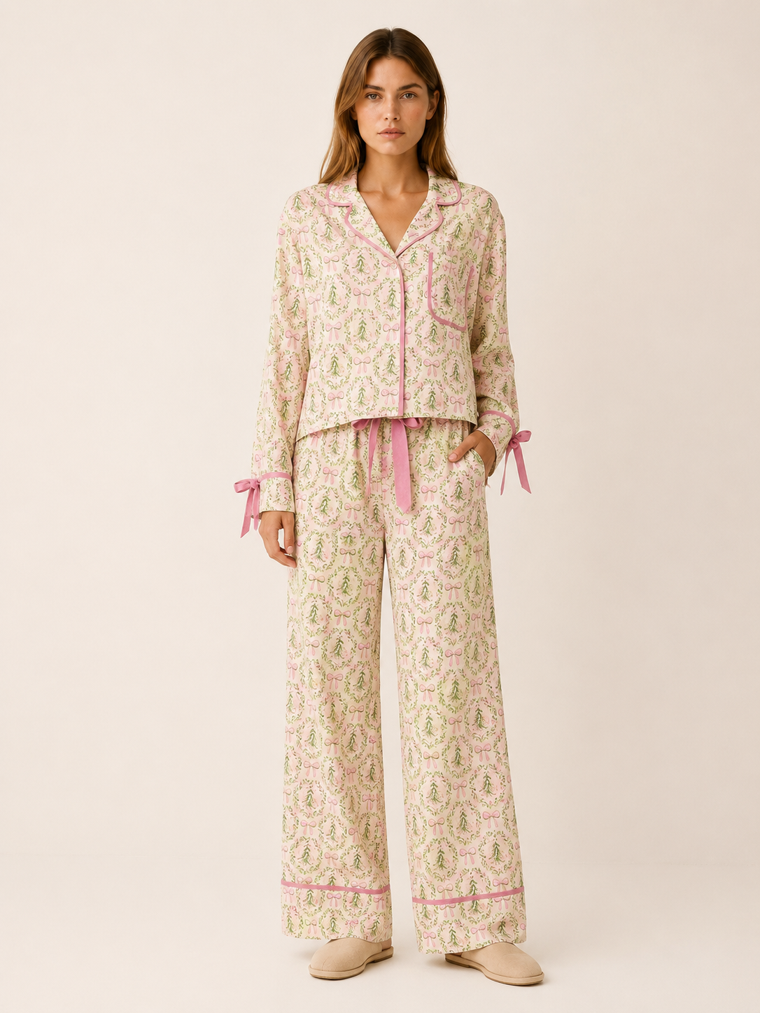Hester | Christmas Pyjama Set with Button Shirt