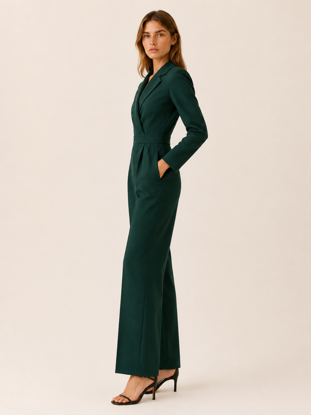 Ingrid | Deep V-Neck Wide-Leg Jumpsuit