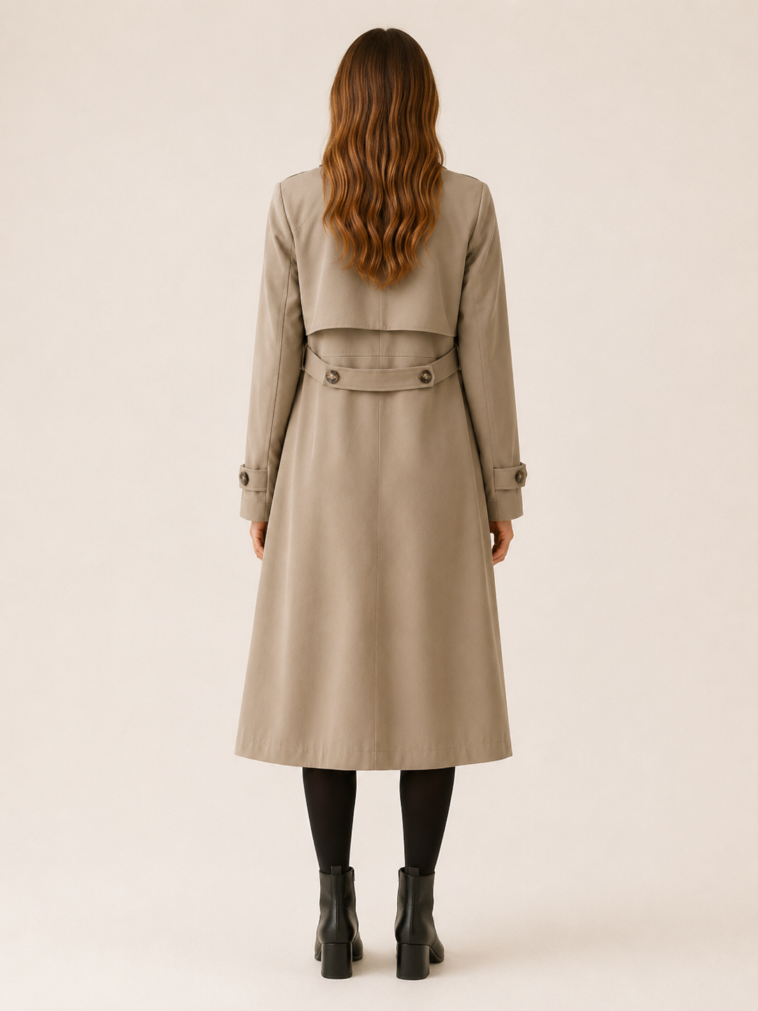 Isolde | Long Trench Coat with Double-Breasted Front
