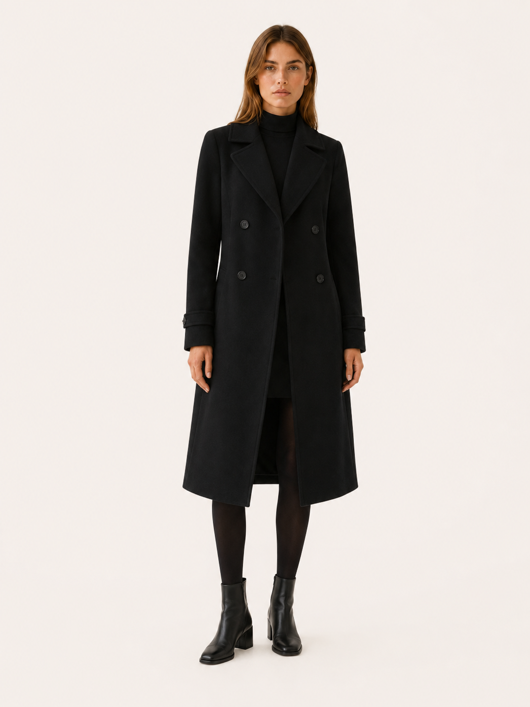 Isolde | Women’s Long Trench Coat with Double-Breasted Front