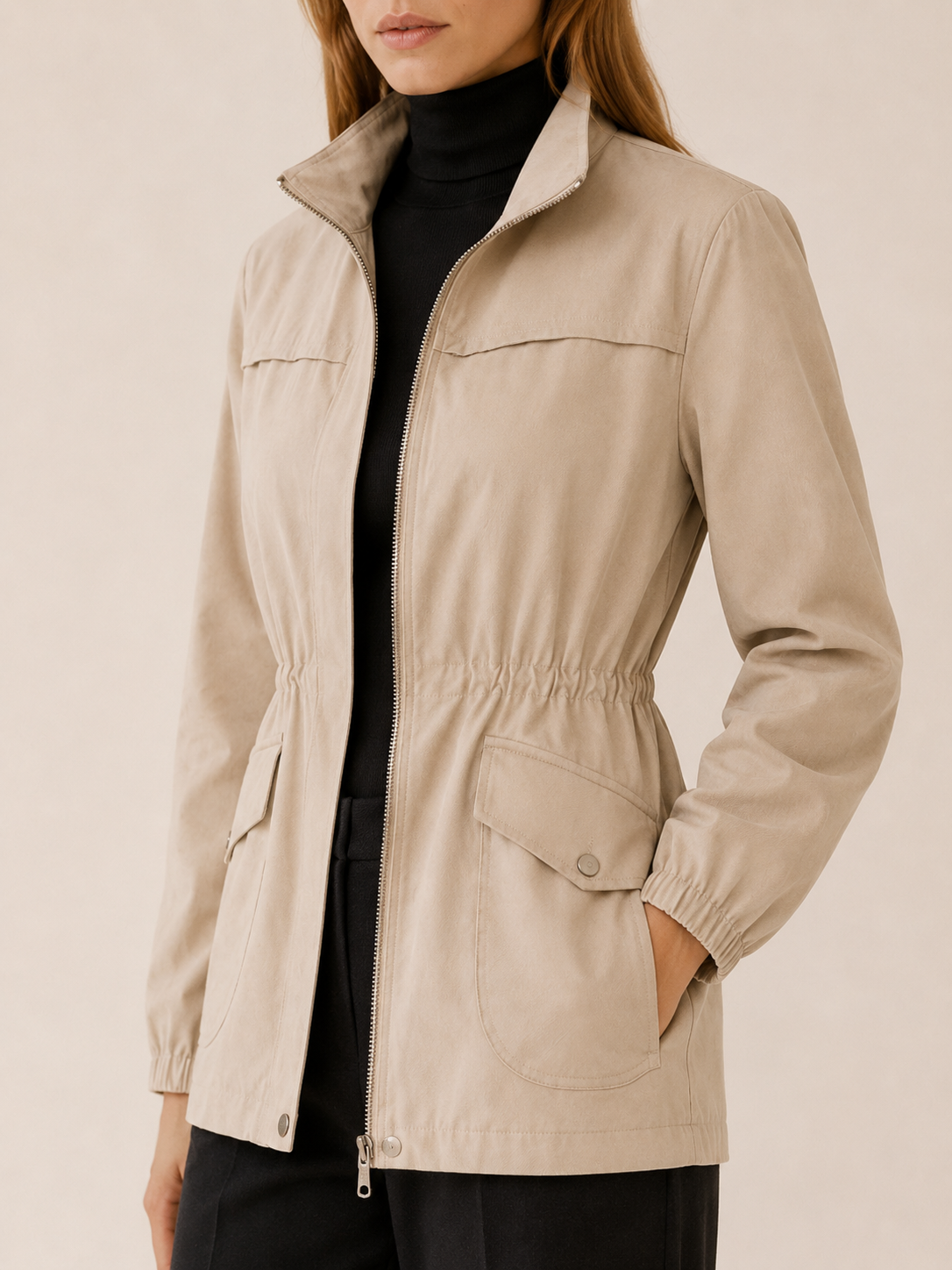 Jessamine | Waterproof Trench Jacket with Stand Collar