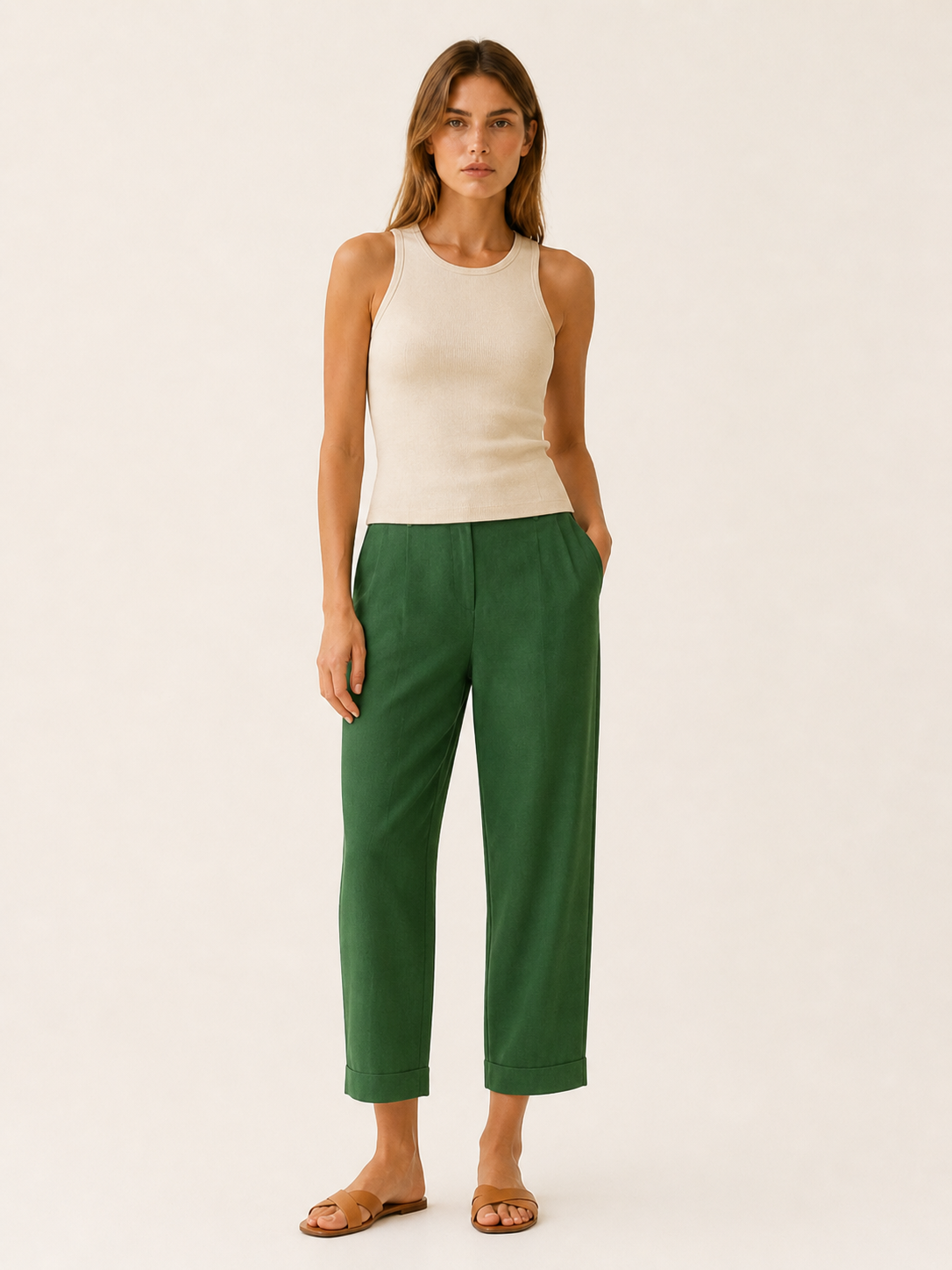 Kaia | Lightweight Summer Trousers with Straight Leg