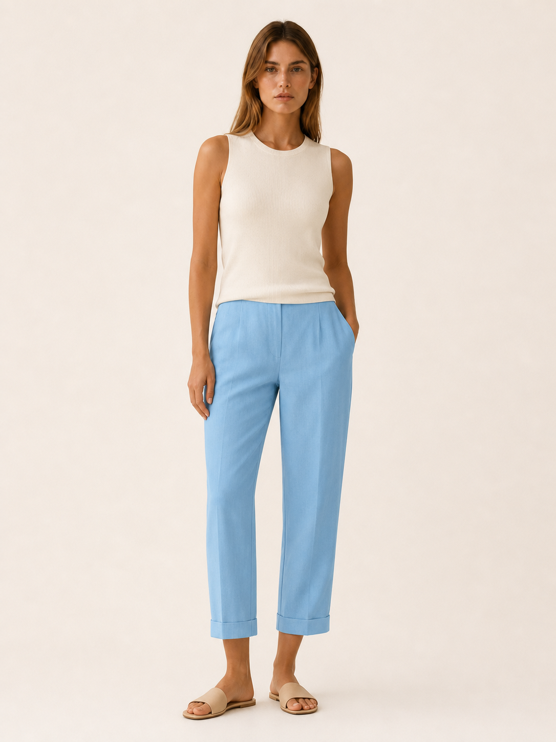 Kaia | Lightweight Summer Trousers with Straight Leg