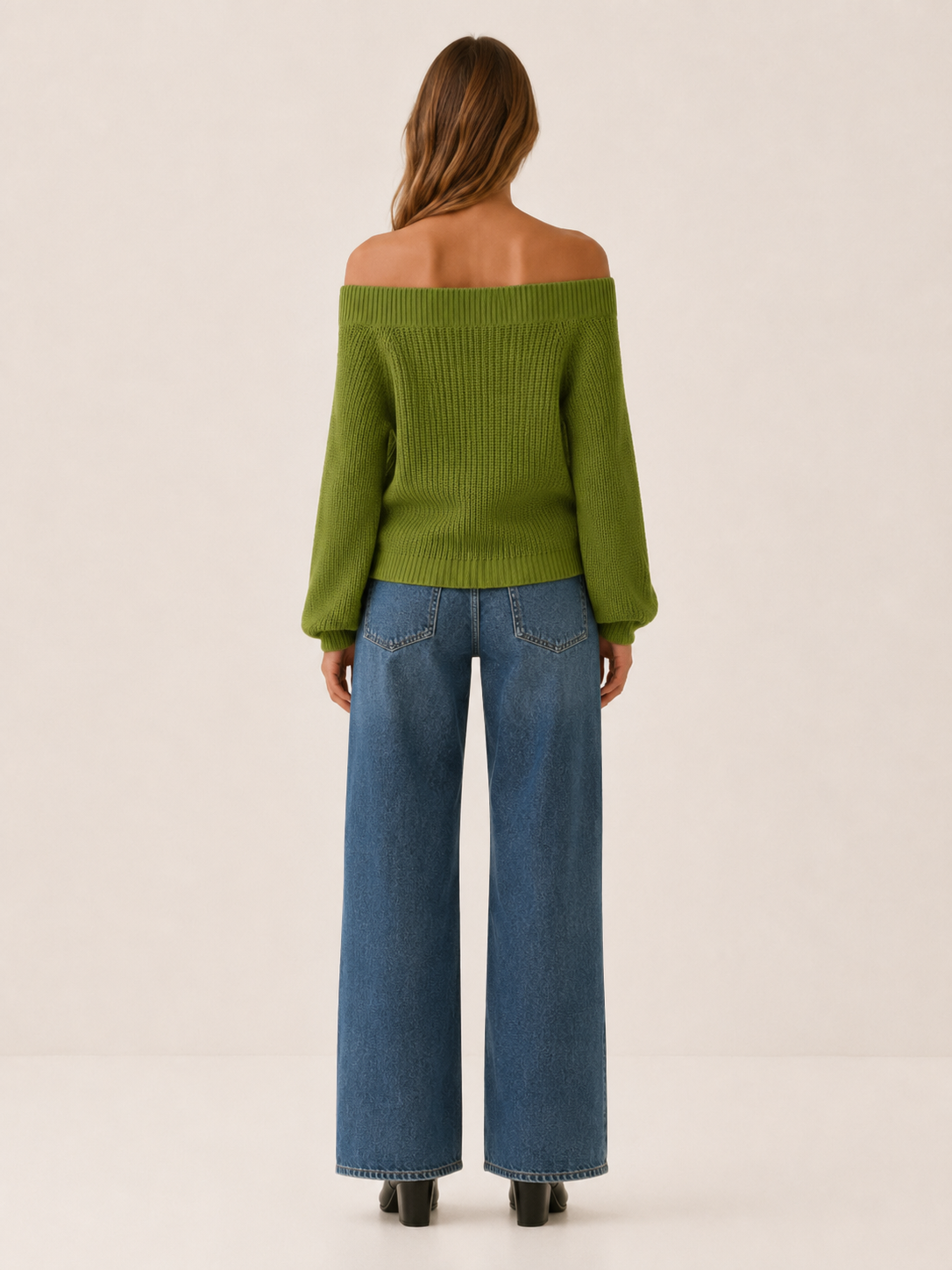 Kessavie | Off Shoulder Knit Top with Openwork Detail