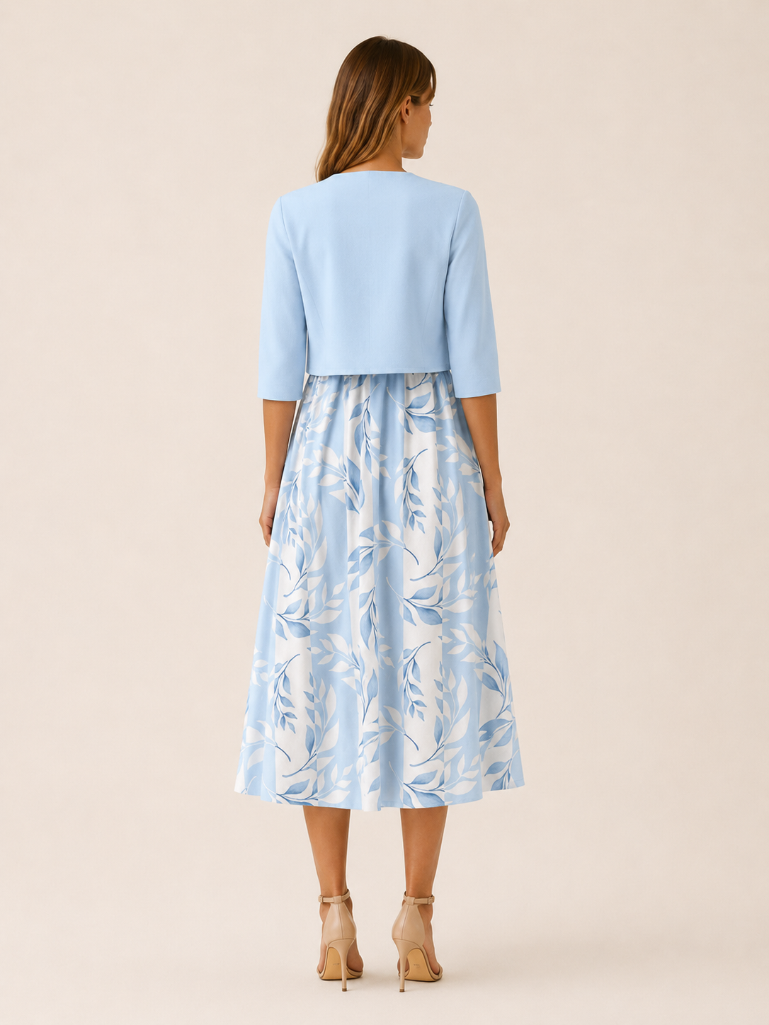 Kiona | Plant Print Dress Set with Matching Jacket