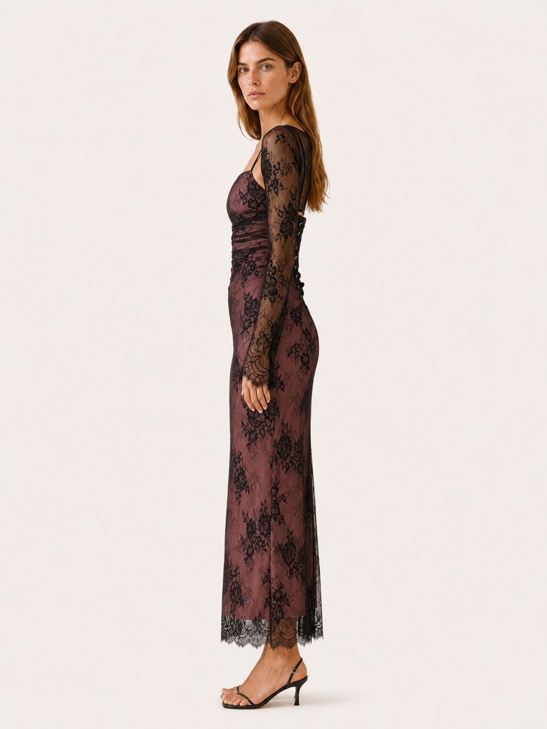 Twyla | Lace Maxi Dress with Square Neckline