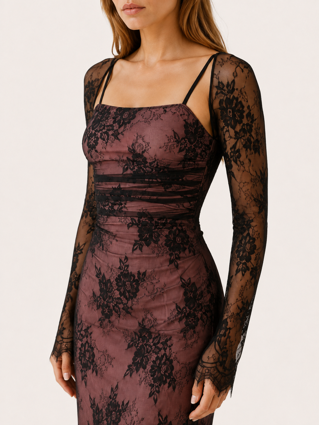 Twyla | Lace Maxi Dress with Square Neckline
