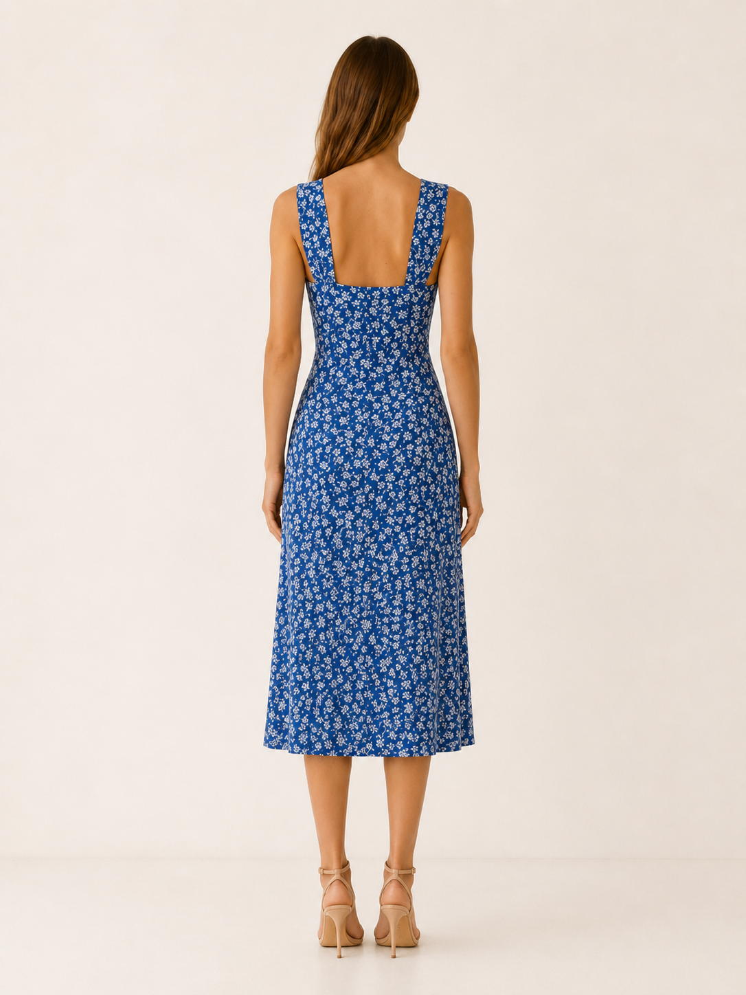 Lana | Floral Midi Dress with Button Front
