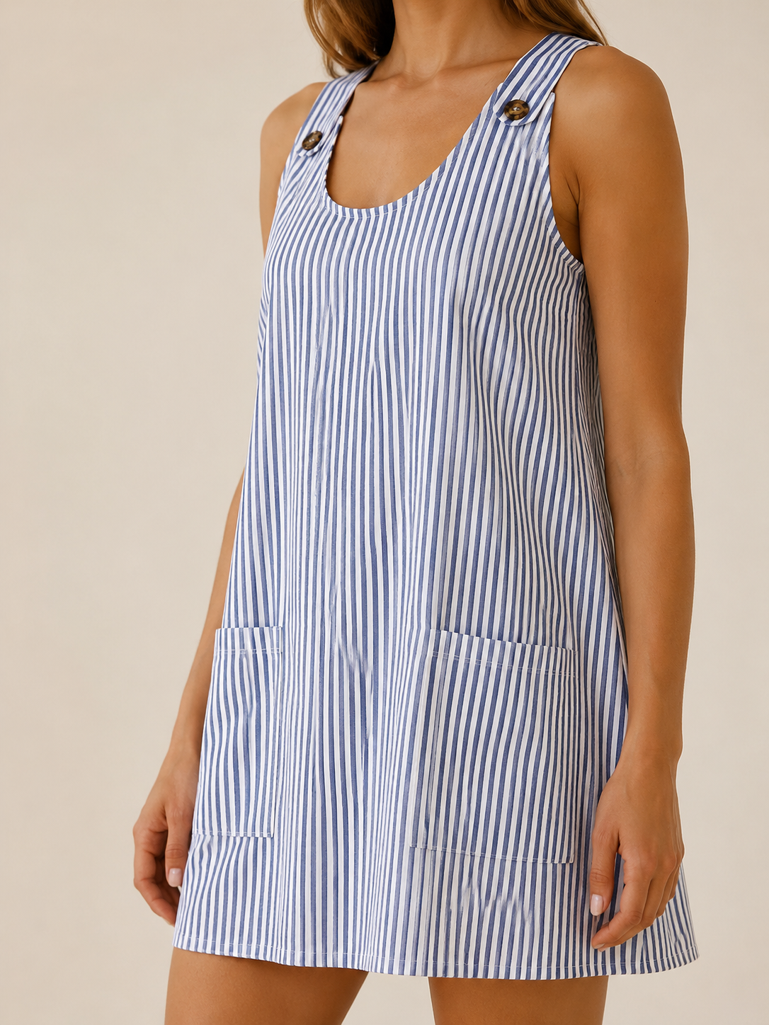 Lark | Striped Mini Dress with Pockets Relaxed Summer Dress