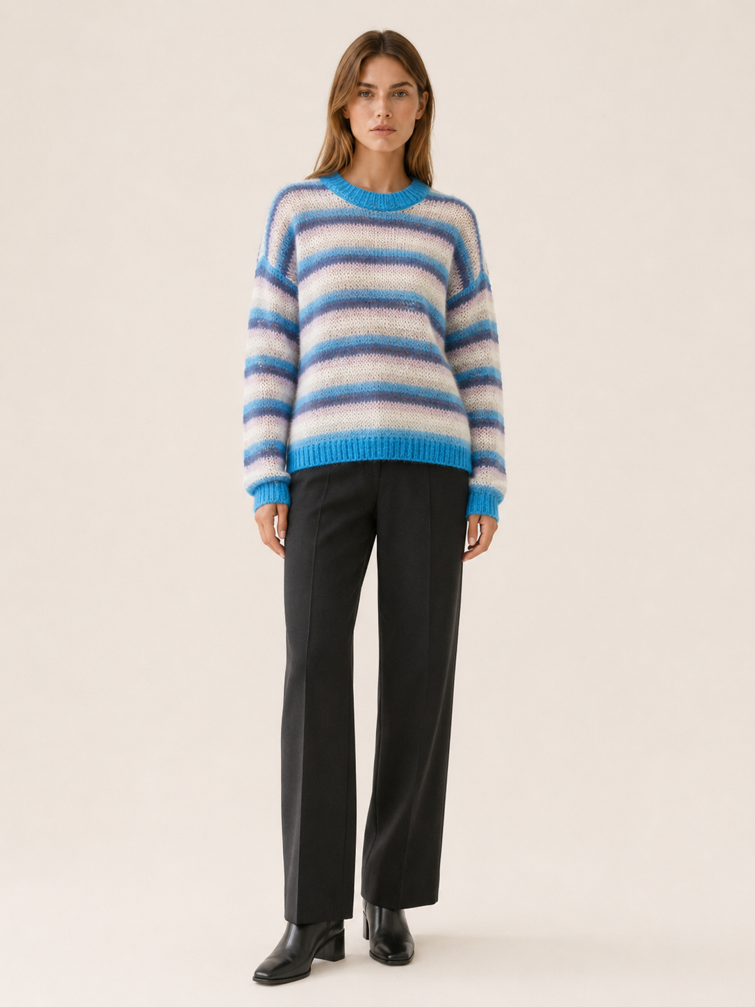Lavinia | Striped Jumper with Round Neck and Relaxed Fit