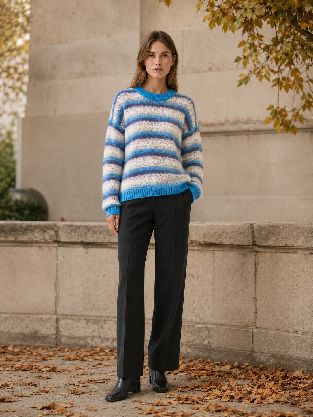 Lavinia | Striped Jumper with Round Neck and Relaxed Fit