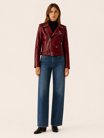 Linnea | Biker Jacket with Asymmetric Zip Front