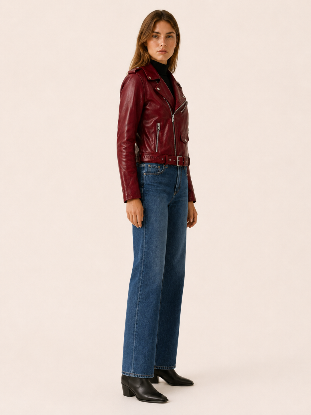 Linnea | Biker Jacket with Asymmetric Zip Front
