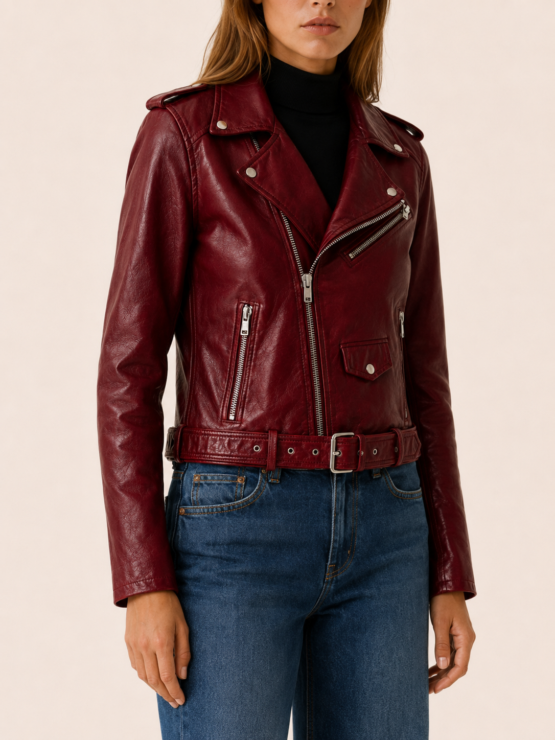 Linnea | Biker Jacket with Asymmetric Zip Front