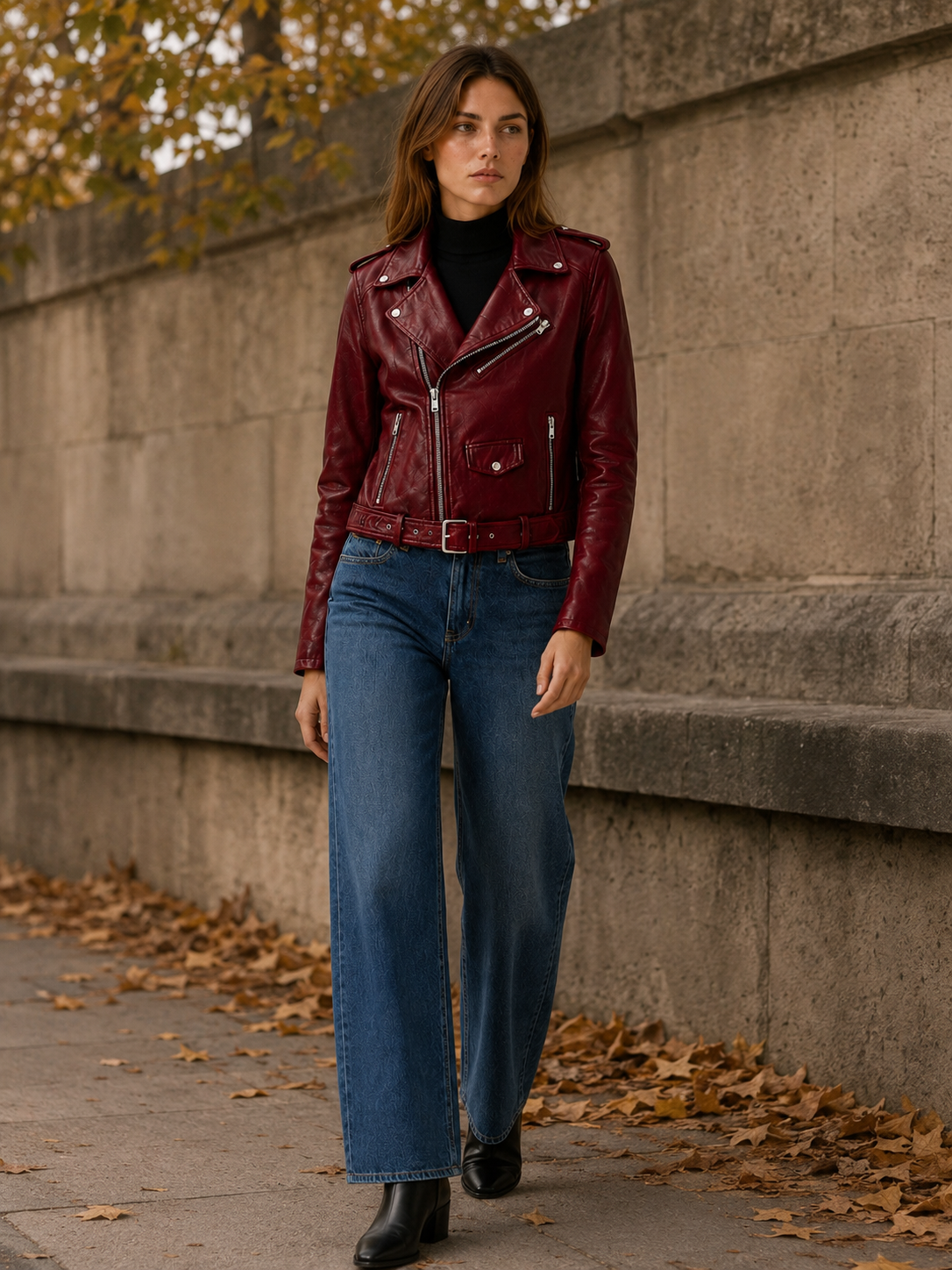 Linnea | Biker Jacket with Asymmetric Zip Front