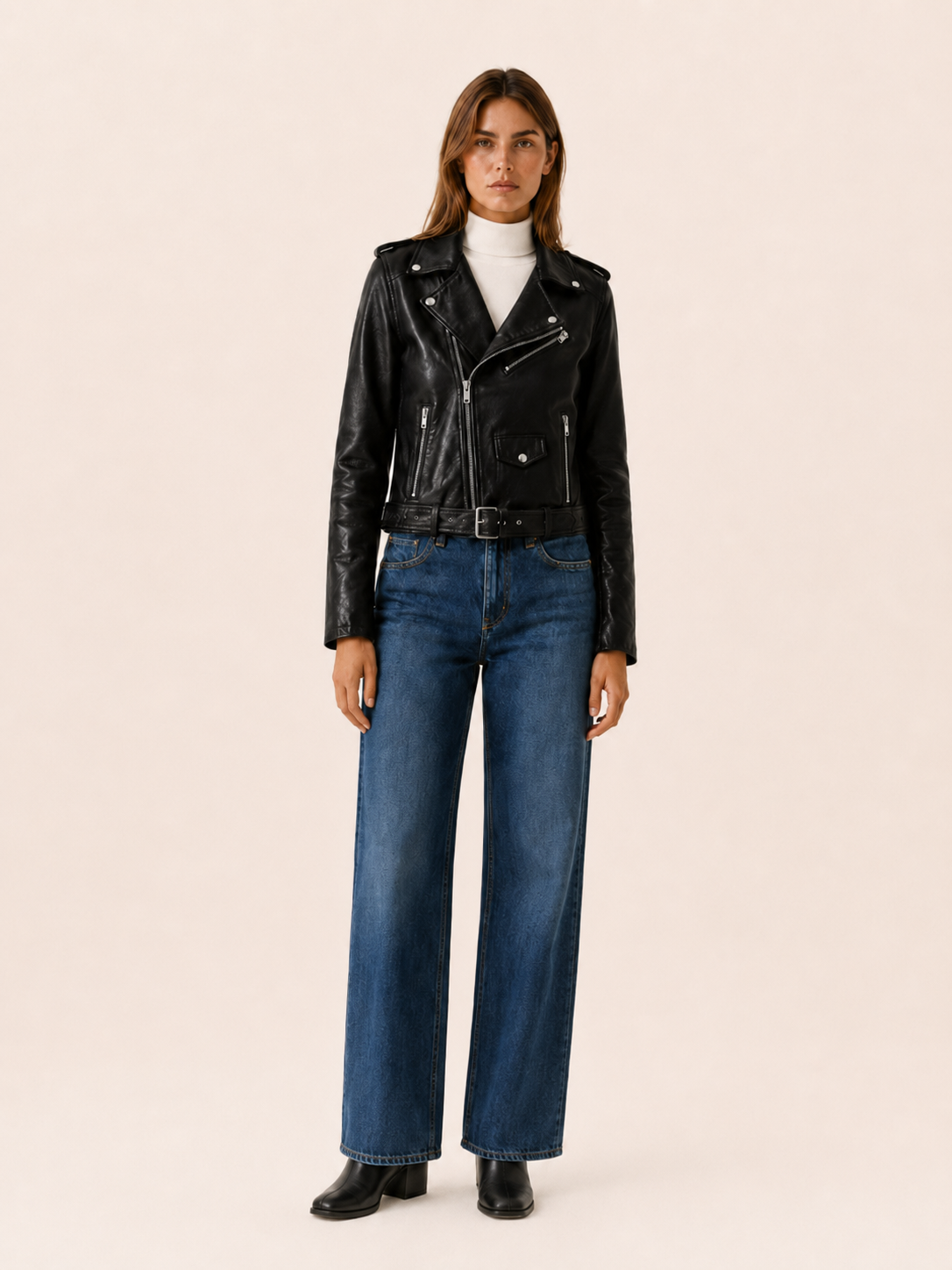 Linnea | Biker Jacket with Asymmetric Zip Front