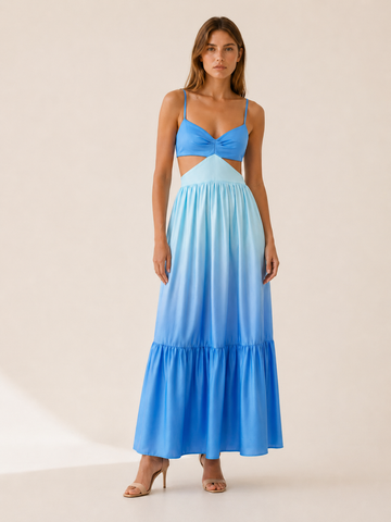 Liora | Cut Out Maxi Dress with Tiered Skirt