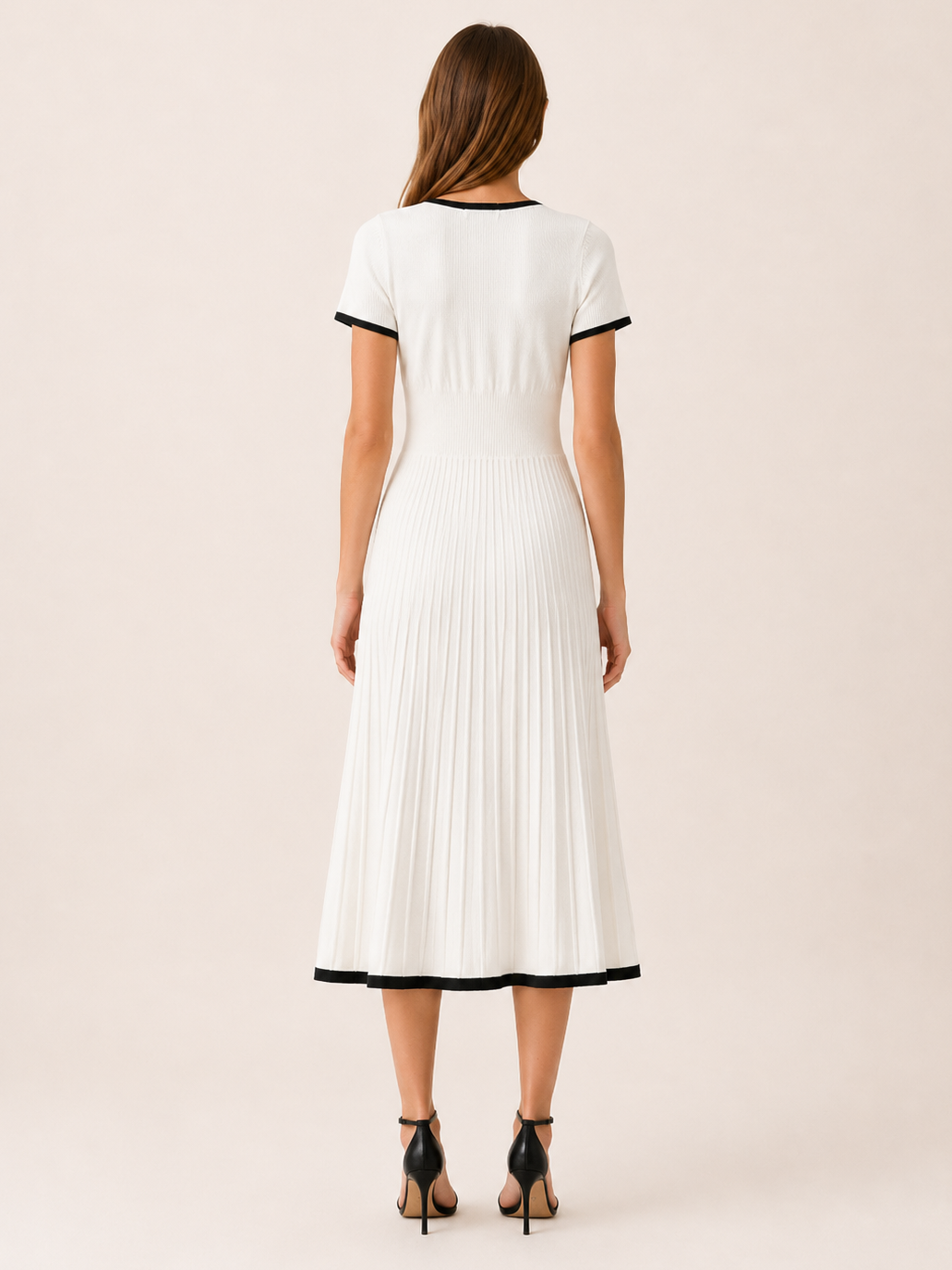 Lucia | Knit Midi Dress with Contrast Trim