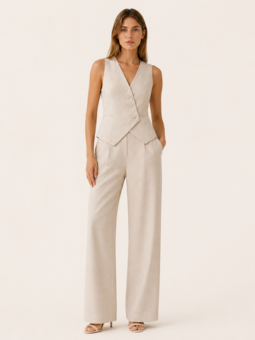 Lucienne | Tailored Trouser Set with Sleeveless Vest