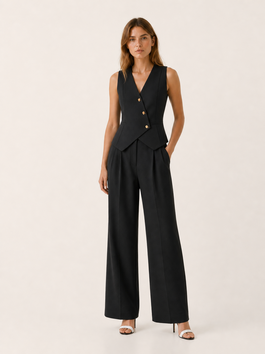 Lucienne | Tailored Trouser Set with Sleeveless Vest