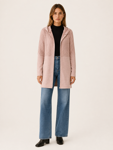 Ludivine | Women's Textured Hooded Longline Jacket