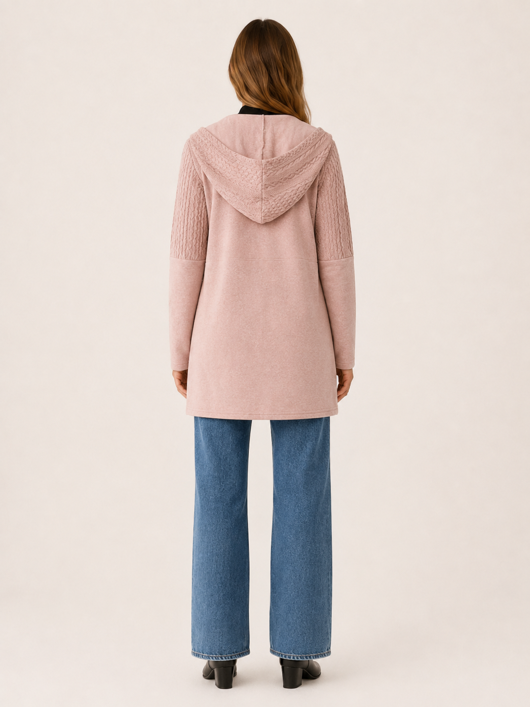 Ludivine | Women's Textured Hooded Longline Jacket