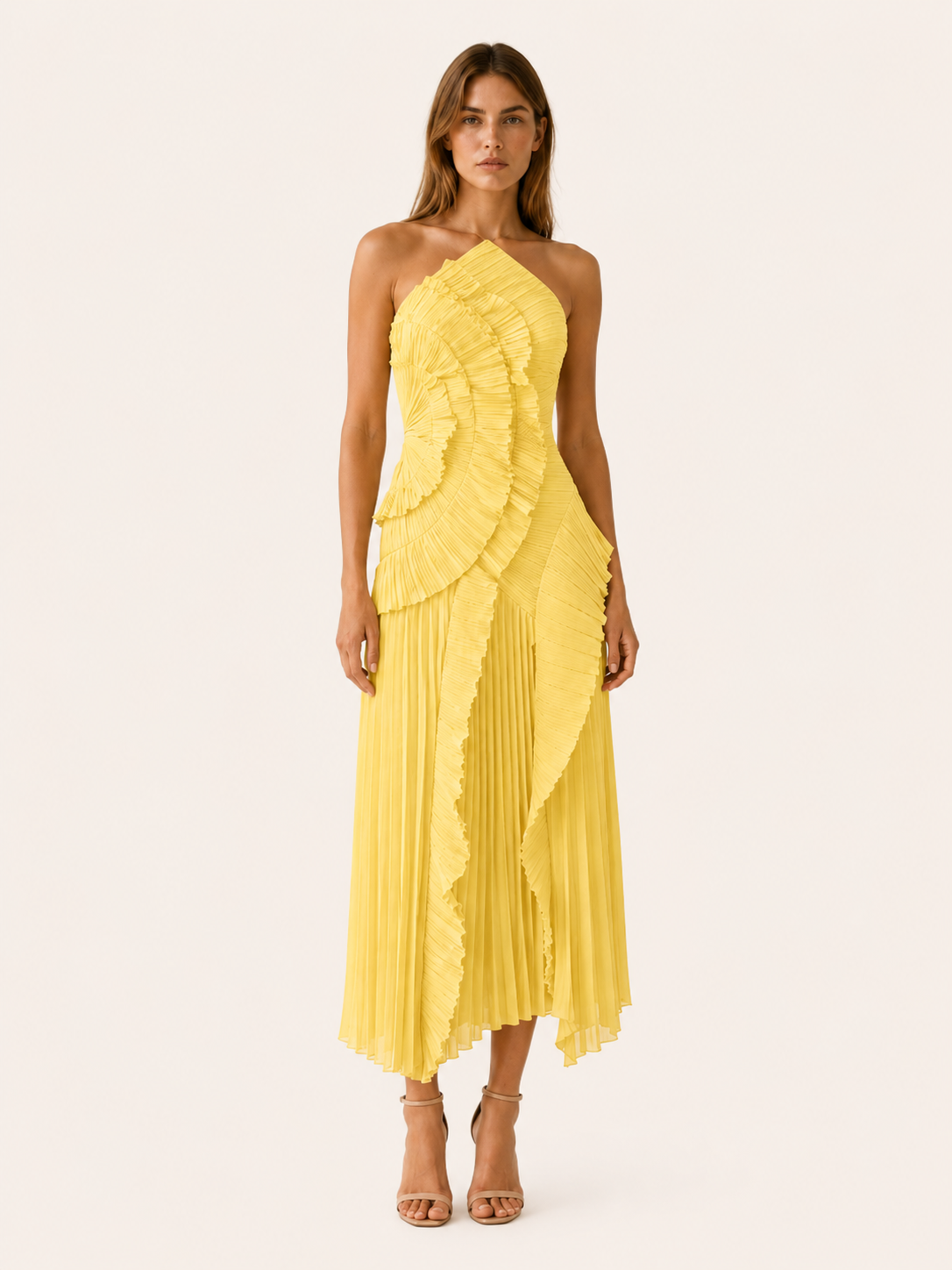 Luna | Halter Neck Maxi Dress with Ruffle Detail