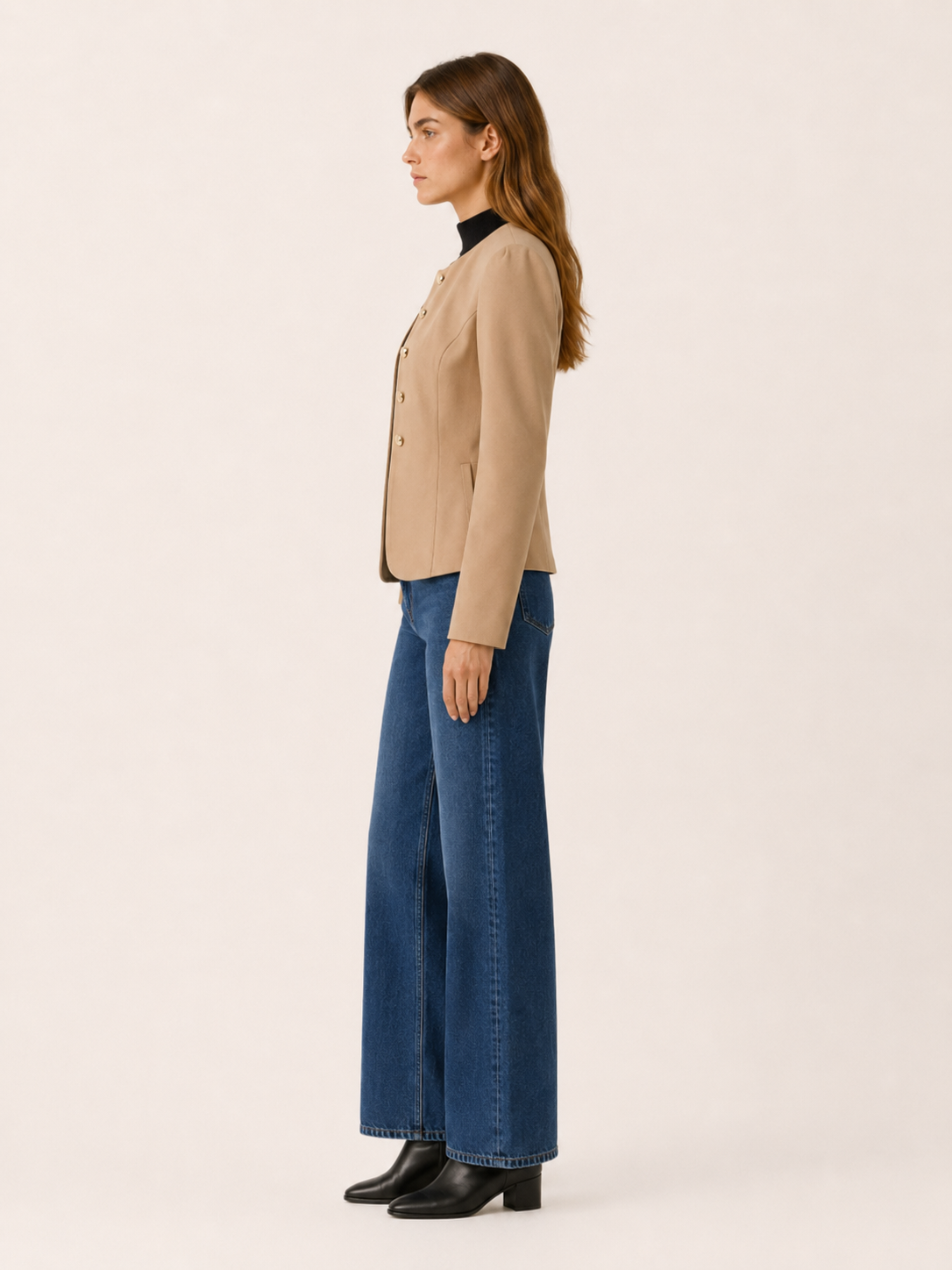 Marcella | Women’s Short Blazer with Gold Buttons