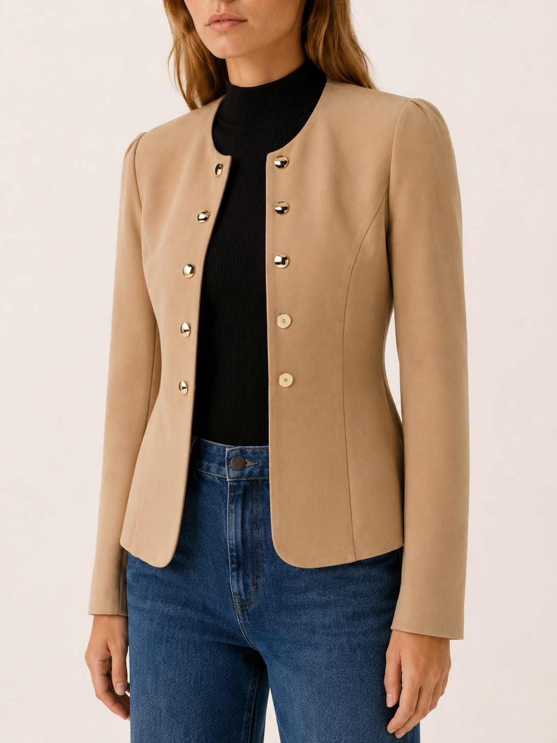 Marcella | Women’s Short Blazer with Gold Buttons