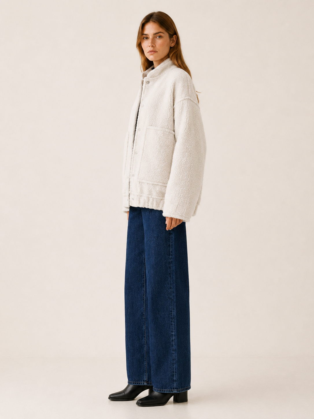 Marvella | Bomber Jacket with Oversized Fit Snap Front
