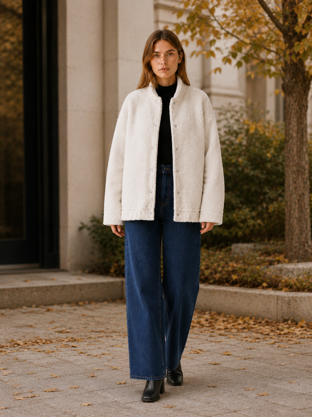 Marvella | Bomber Jacket with Oversized Fit Snap Front