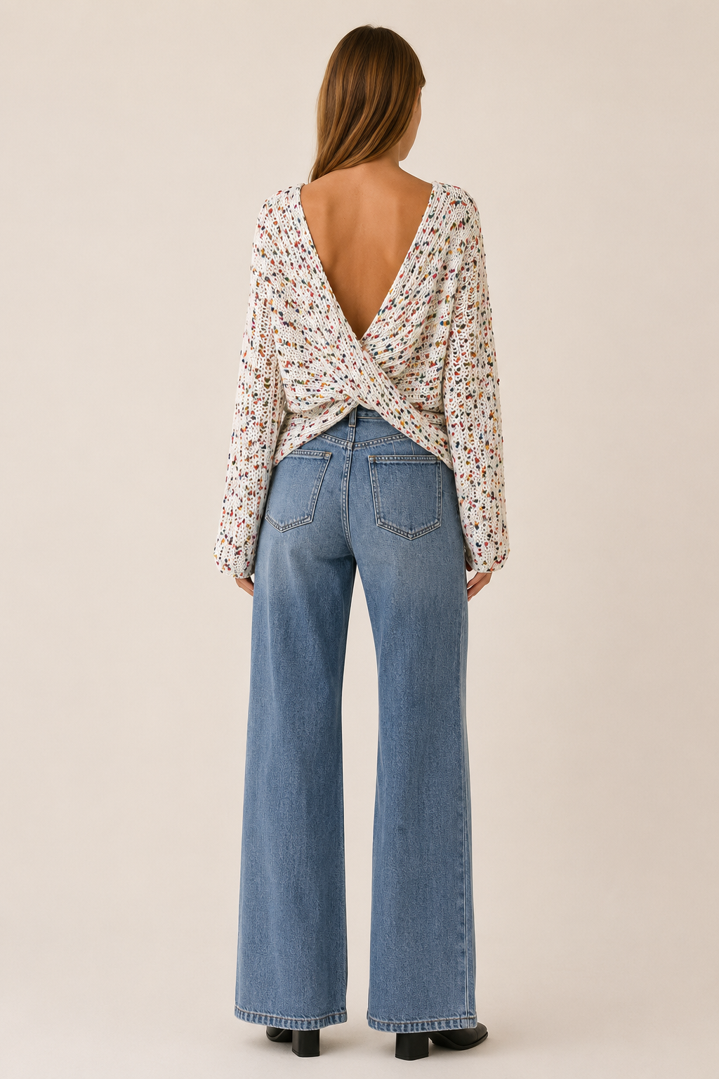 Marzena | Boat Neck Jumper with Twist-Back Detail