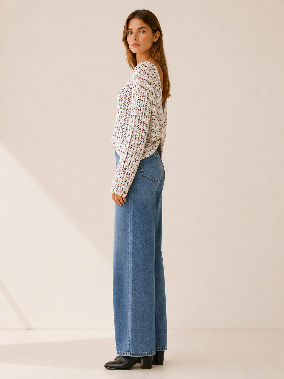 Marzena | Boat Neck Jumper with Twist-Back Detail