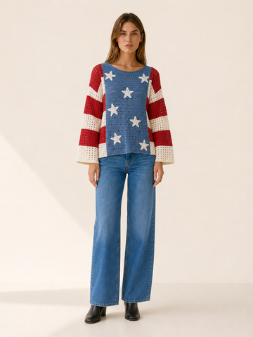 Maud | Jumper with Star Detail and Openwork Design